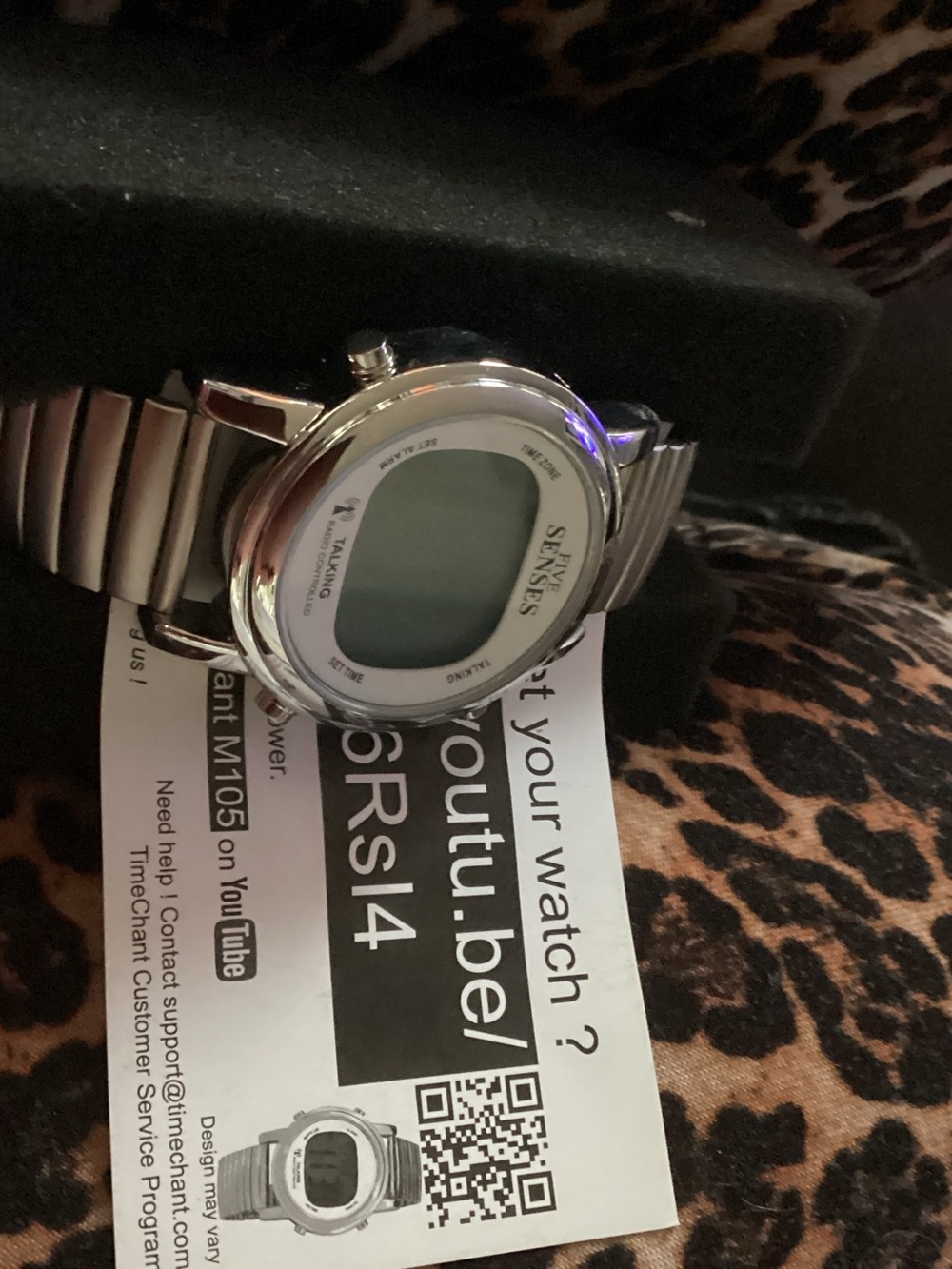Mechant Silver Digital Health Watch with Stretch Band